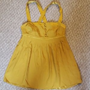 J. Crew gold silk top
